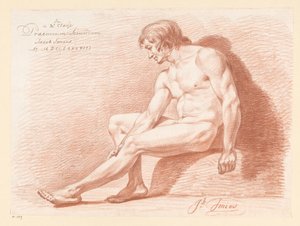 Siddende mand nøgen, set fra siden (2. præmie 1788)