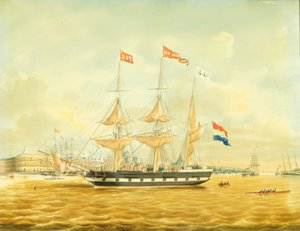 Johan Melchior Kemper ved Anker ved Rotterdam Havn af Jacob Spin