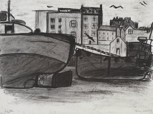 Tenby, 1994 (kul på papir) af Jacob Sutton