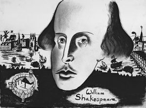 William Shakespeare (1564-1616) 1994 (kul på papir) af Jacob Sutton