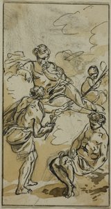 Gudinde viser sig for to skikkelser af Jacob Wilhelm Mechau
