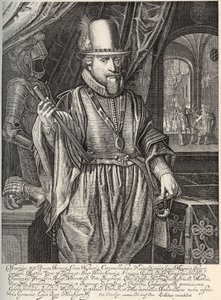 Portræt af Maurice de Nassau (1567-1625), Prins af Orange, greve af Nassau. Gravering af Willem Jacobsz Delff (1580-1638) 1600-tallet af Jacob Willemsz Delff