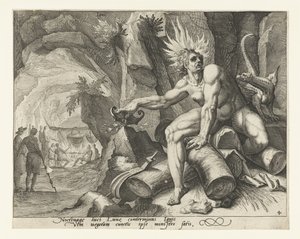 Elementet af ild Ignis (titel på objekt) De fire elementer (serietitel) af Jacob de Gheyn (II) (attributed to)