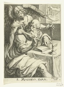 Evangelist Mattheus De fire evangelister (serietitel) af Jacob de Gheyn (II) (workshop of)
