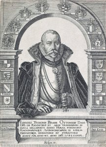Portræt af Tycho Brahe 1546 - 1601, pub. 1586. af Jacob de Gheyn