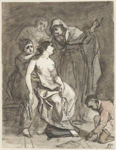 Skitse af en angrende Magdalena (?) af Jacob de Wit