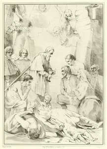 St Macarius af Gent giver hjælp til pestofrene
