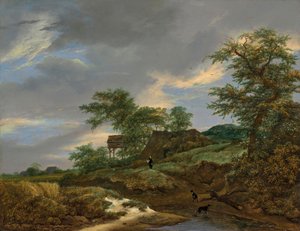 Klitlandskab med et hus og en duehytte af Jacob van Ruisdael