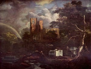 Spansk:  El cementerio judío Den jødiske kirkegård af Jacob van Ruisdael
