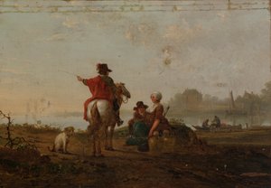Hollandsk landskab med figurer, slutningen af det 18.-begyndelsen af det 19. århundrede.