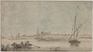 Udsigt over Dordrecht fra floden, 1775-1815.