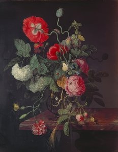 Blomster i en glasvase. 1667