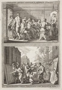 Zeuxis og Parrhassius af Jacob von Sandrart