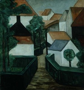 Sammensætning 5, landskab med vej af Jacoba van Heemskerck