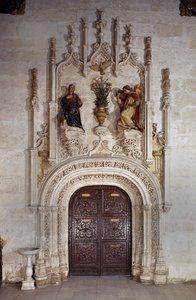 Bebudelse, sakristiets portal (malet træ) af Jacobo Florentino