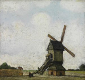 Vindmølle i Kempen (olie på lærred)
