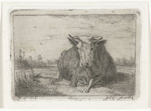 Liggende ko set forfra af Jacobus Cornelis Gaal