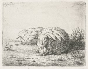 To liggende får af Jacobus Cornelis Gaal