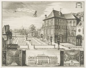 Udsigt over Rubens-huset i Antwerpen Udsigt over Hilwerue-huset i Antwerpen Parties de la maison Hilwerue Aanvers 1692 (titel på objekt)
