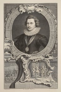 Portræt af George Villiers, hertug af Buckingham, illustration fra 
