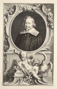 Portræt af John Pym, illustration fra "Heads of Illustrious Persons of Great Britain", udgivet af Knapton, London 1742 af Jacobus Houbraken