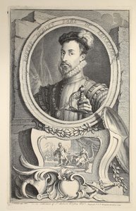 Portræt af Robert Dudley, jarl af Leicester, illustration fra 
