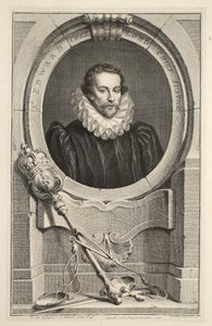 Portræt af Sir Edward Coke, Lord Chief Justice, illustration fra 