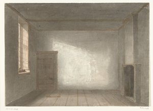 Cornelis de Witts værelse i fængslet The Gevangenpoort, Haag, 1844