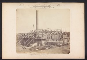 Bovenstoom pumpestation Prins Alexander / Kralingscheveer den 18. oktober 1867 (titel på objekt) Genvinding af søerne i Schieland øst for Rotterdam (serietitel på objekt)