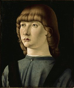 Portræt af ung mand (olie på træ af Jacometto (attr. to) Veneziano