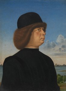 Portræt af Alvise Contarini, mod A Tethered Roebuck, ca. 1485-95.