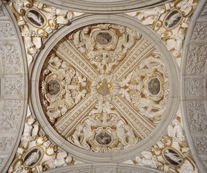 Detalje af loftet i Sansovino Gallery, Venedig, c.1537 (sten) af Jacopo (1486 1570) Sansovino