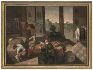 The Calling of Saint Matthew (olie på lærred) af Jacopo (1510 92) (circle) Bassano