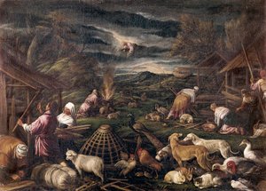 Noe efter syndfloden. Maleri af Jacopo da Ponte, kaldet Jacopo Bassano (1515-1592) af Jacopo Bassano