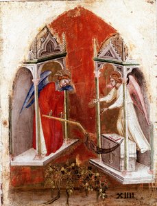 Apokalypsens polyptykon: indre venstre panel. Høsten. Detrempe på træ af Jacobello Alberegno (1367-1397 ca.) 1360-1390. Gallerie dell