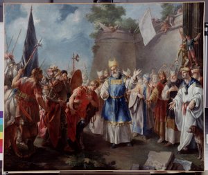 Kejser Alexander hylder ypperstepræsten Jaddus. Maleri tilskrevet Jacopo Amigoni (eller Giacomo Amiconi