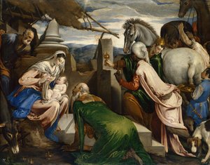 Tilbedelse af de hellige tre konger af Jacopo Bassano