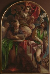 St. Justina af Padua troner med St. Sebastian, St. Anthony Abbed og St. Roch, ca. 1557-60 af Jacopo Bassano