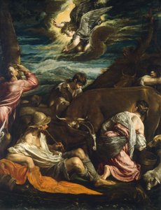 Bebudelsen til hyrderne, sandsynligvis 15551560. af Jacopo Bassano il vecchio