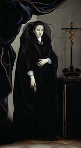 Portræt af en adelsdame klædt i sorg, ca. 1600. af Jacopo Chimenti
