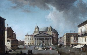 Udsigt over Pantheon i Rom par Fabris, Jacopo (1689-1761). Olie på lærred, størrelse: 73x112,4, , Privat samling af Jacopo Fabris