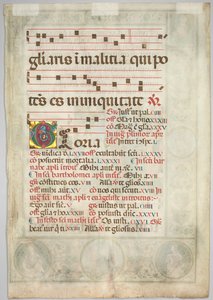 Blad fra en Gradual: Dekoreret initial (verso) af Jacopo Filippo d