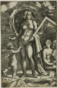 Venus og Amor af Jacopo Francia
