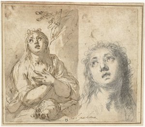 Angrende Magdalene i et Landskab