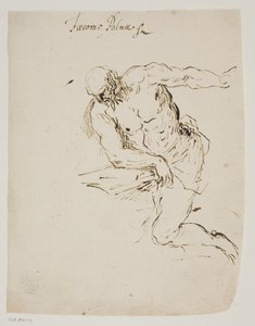 Knælende St. Jerome læser af Jacopo Palma