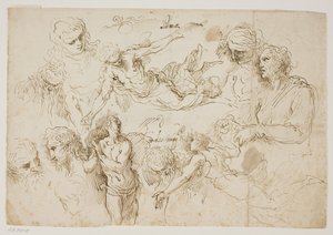 Ark med figurstudier af Jacopo Palma