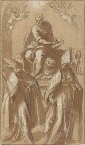 Sankt Markus med to biskopper og Putti af Jacopo Palma il Giovane