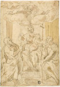 Jomfru og barn med de hellige Thomas og Johannes Døberen (recto); Sovende Venus (verso) af Jacopo Palma il Giovane