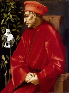 Portræt af Cosimo (Cosimo de Medici), dit Cosimo den Gamle Medici (1389-1464) Maleri af Jacopo (Iacopo) Carrucci dit il Pontormo (Pontormo) (1494-1556) 1518-1519 Søn. 86x65 cm Galleri ( Office, Uffiz) ) © Luisa Ricciarini / Leemage af Jacopo Pontormo