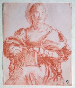 Siddende Dame - Tegning af Jacopo Pontormo